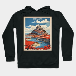 Bretagne France Vintage Poster Tourism Hoodie